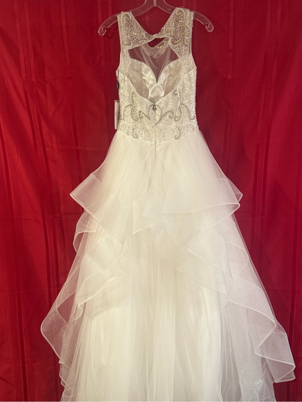 Clarisse White Beaded Tulle Prom Dress
